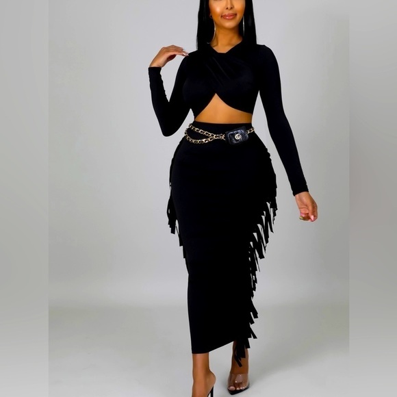 𝅺fringe Maxi Skirt - Picture 1 of 3